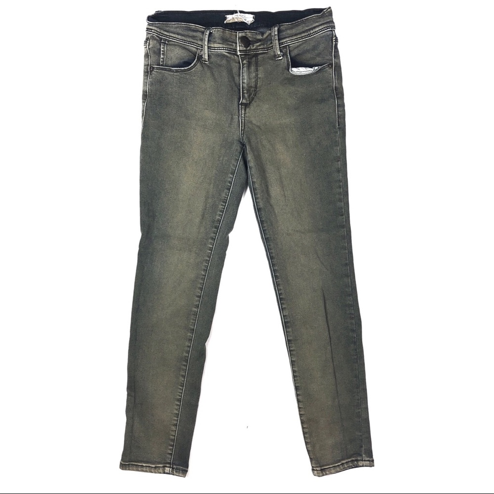 free people faded gray skinny jeans size 27 - ankle/crop fit with 24.5" inseam